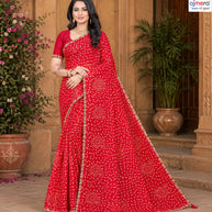 Georgette Print Loose Saree with Blouse for Premium Ethnic and Traditional Wear | JS-ANJALI-2
