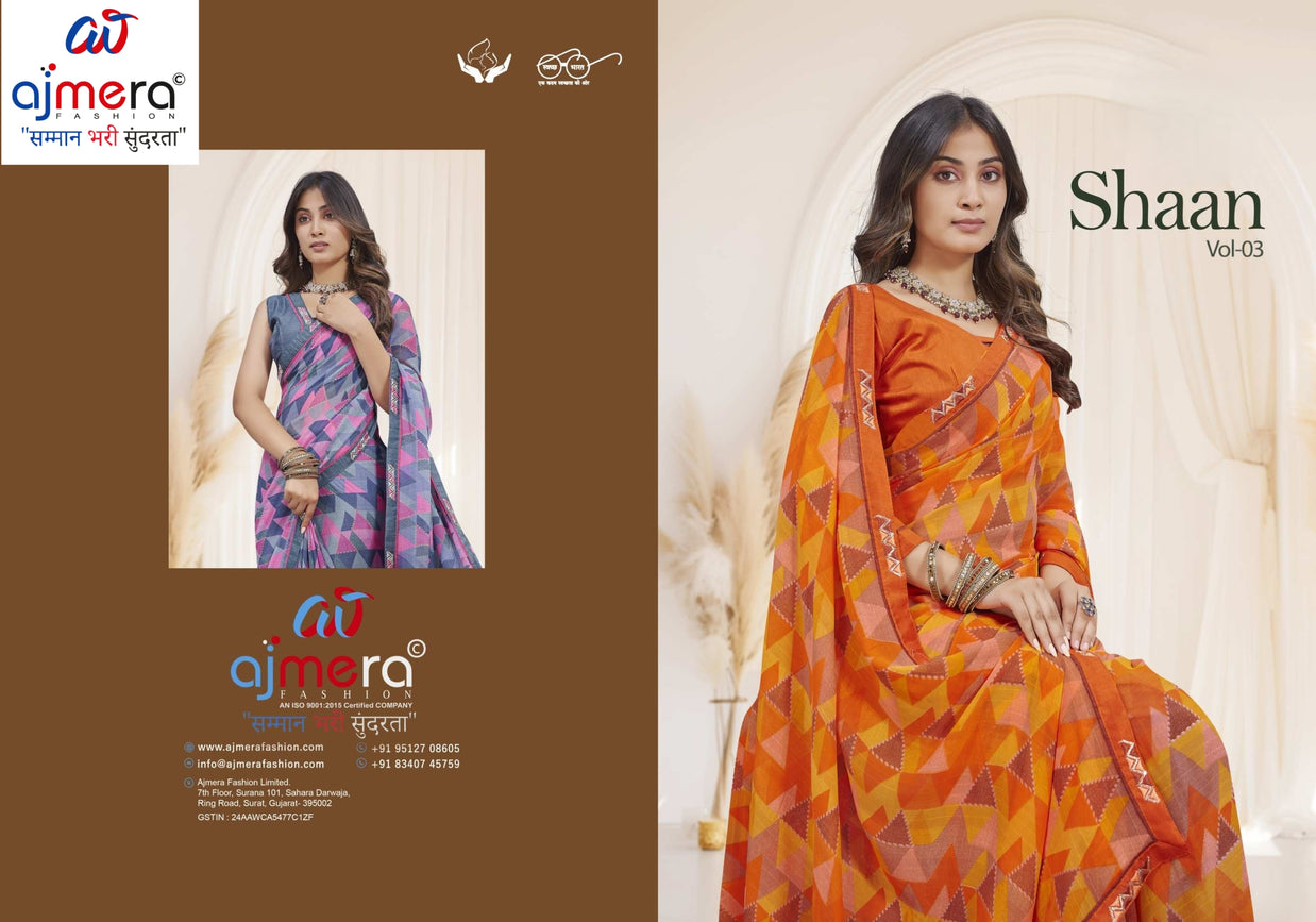 Classic Printed Saree with Blouse Piece for Timeless Traditional Style  | RDD-SHAAN VOL-03