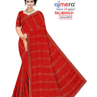 Fandy Embroidery Dyed Matching Saree with Blouse Piece for Premium Ethnic and Traditional Wear | RAL-ISHIKA-1