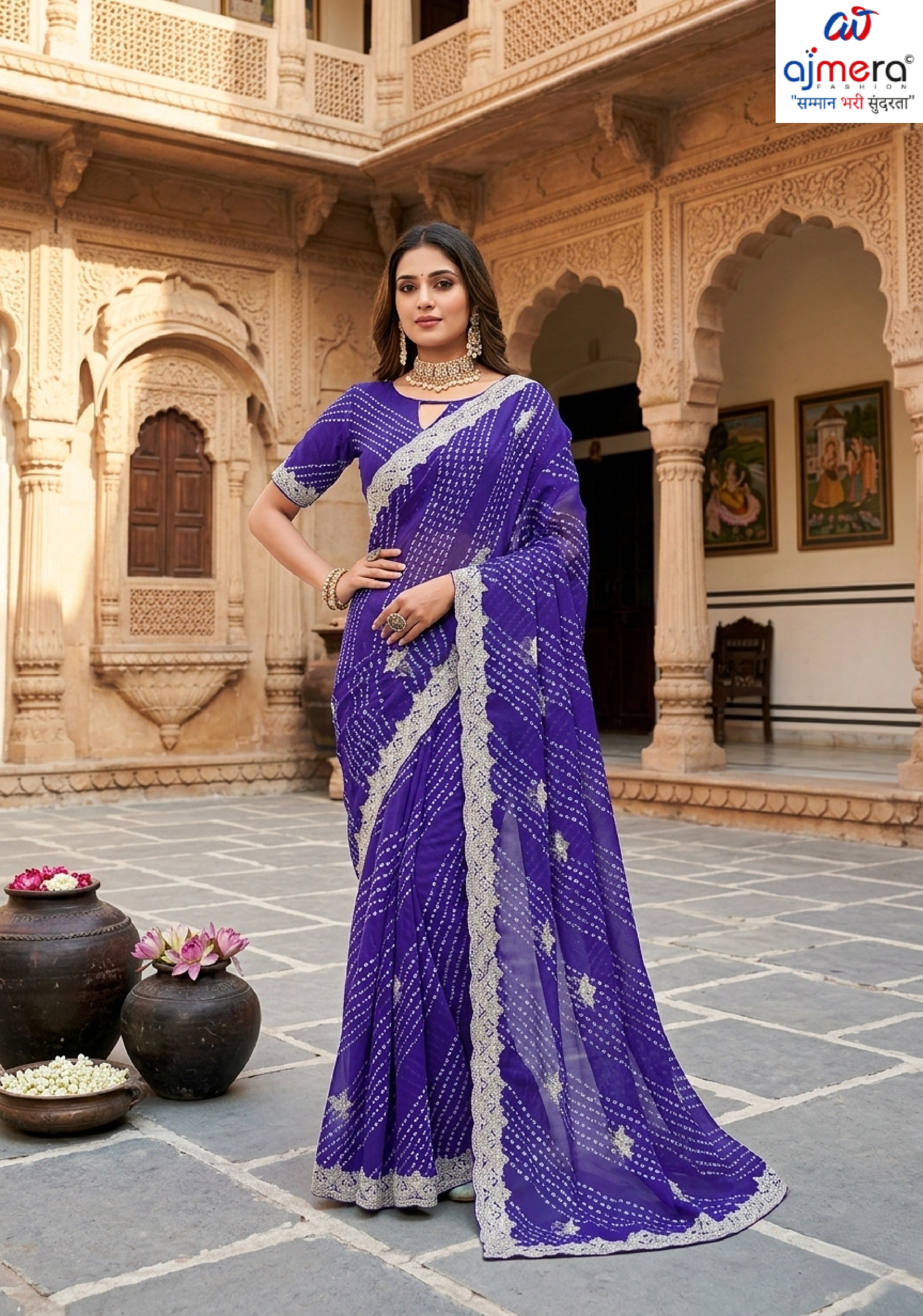 Fashionable Printed Saree without Blouse for Festive Collection  | JS-KANCHAN-2