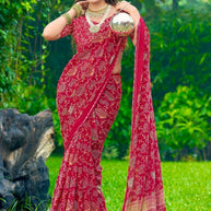 Trendy Printed Saree with Blouse Piece for Women’s Ethnic Wardrobe  | VDT-DISCO-7