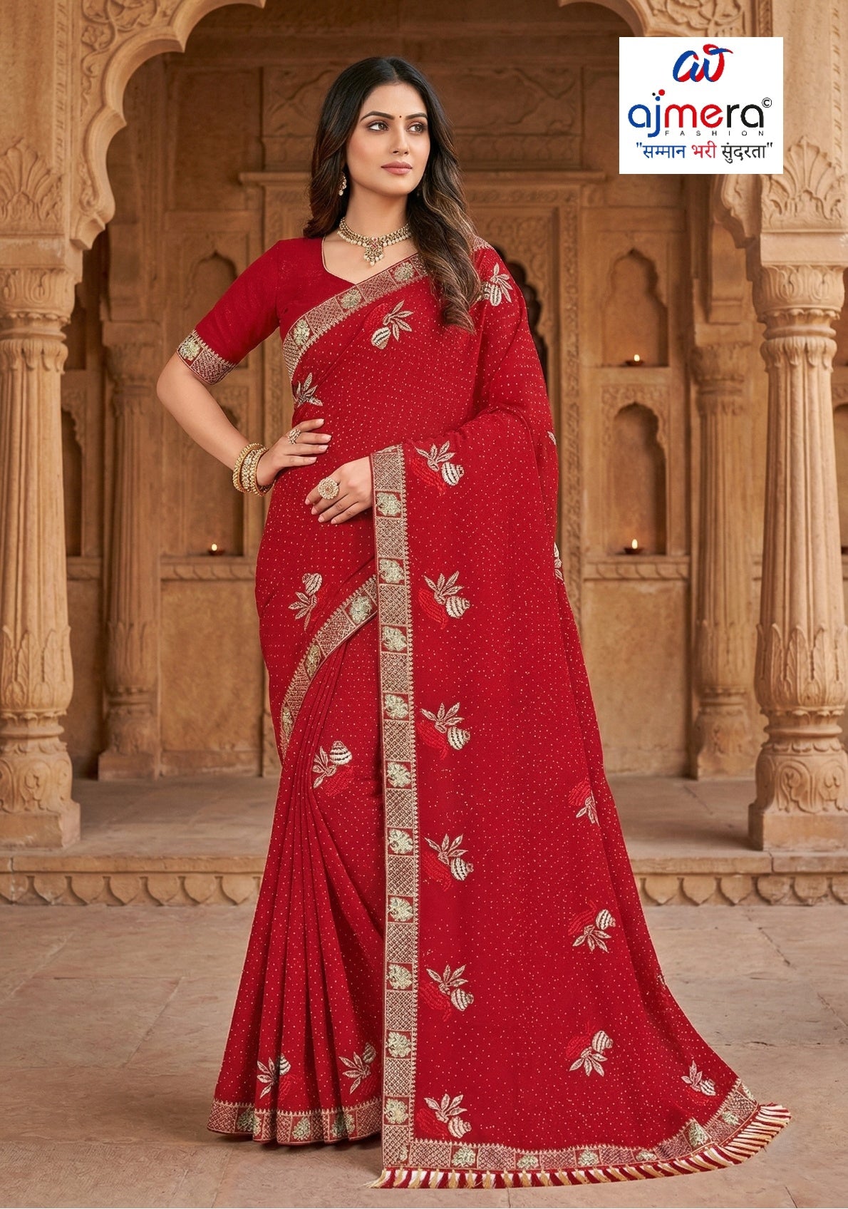 Fandy Dyed Matching Saree with Blouse Piece for Premium Ethnic and Traditional Wear | VKM-MATUKI