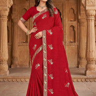 Fandy Dyed Matching Saree with Blouse Piece for Premium Ethnic and Traditional Wear | VKM-MATUKI