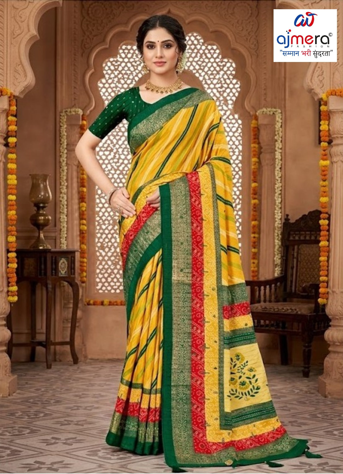 Stylish Printed Saree with Blouse Piece for Traditional Celebrations  | VER-BANJARAN-44228