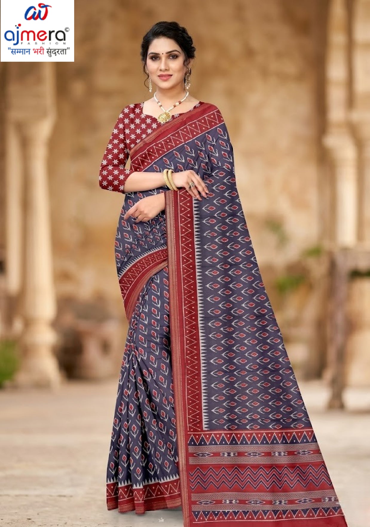 Daily Wear Cotton Saree with Blouse Piece for Premium Ethnic and Traditional Wear | ANT-MUSKAN PURE SILK