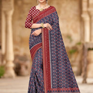 Daily Wear Cotton Saree with Blouse Piece for Premium Ethnic and Traditional Wear | ANT-MUSKAN PURE SILK