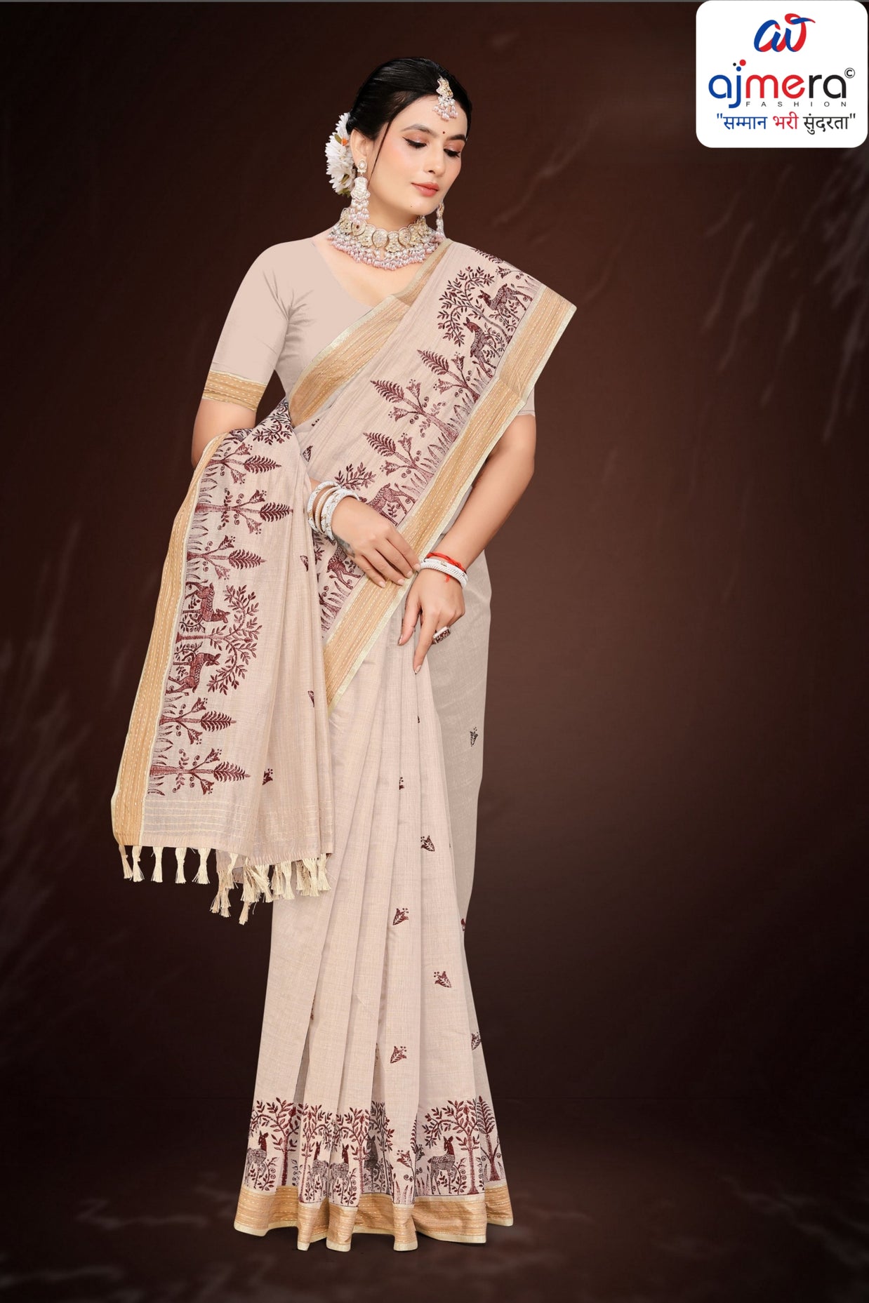 Fancy Cotton Saree with Blouse Piece for Premium Ethnic and Traditional Wear | PUT-NOORI