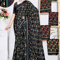 Premium Printed Saree with Matching Blouse Piece for Ethnic Elegance | SSR-MEDONA