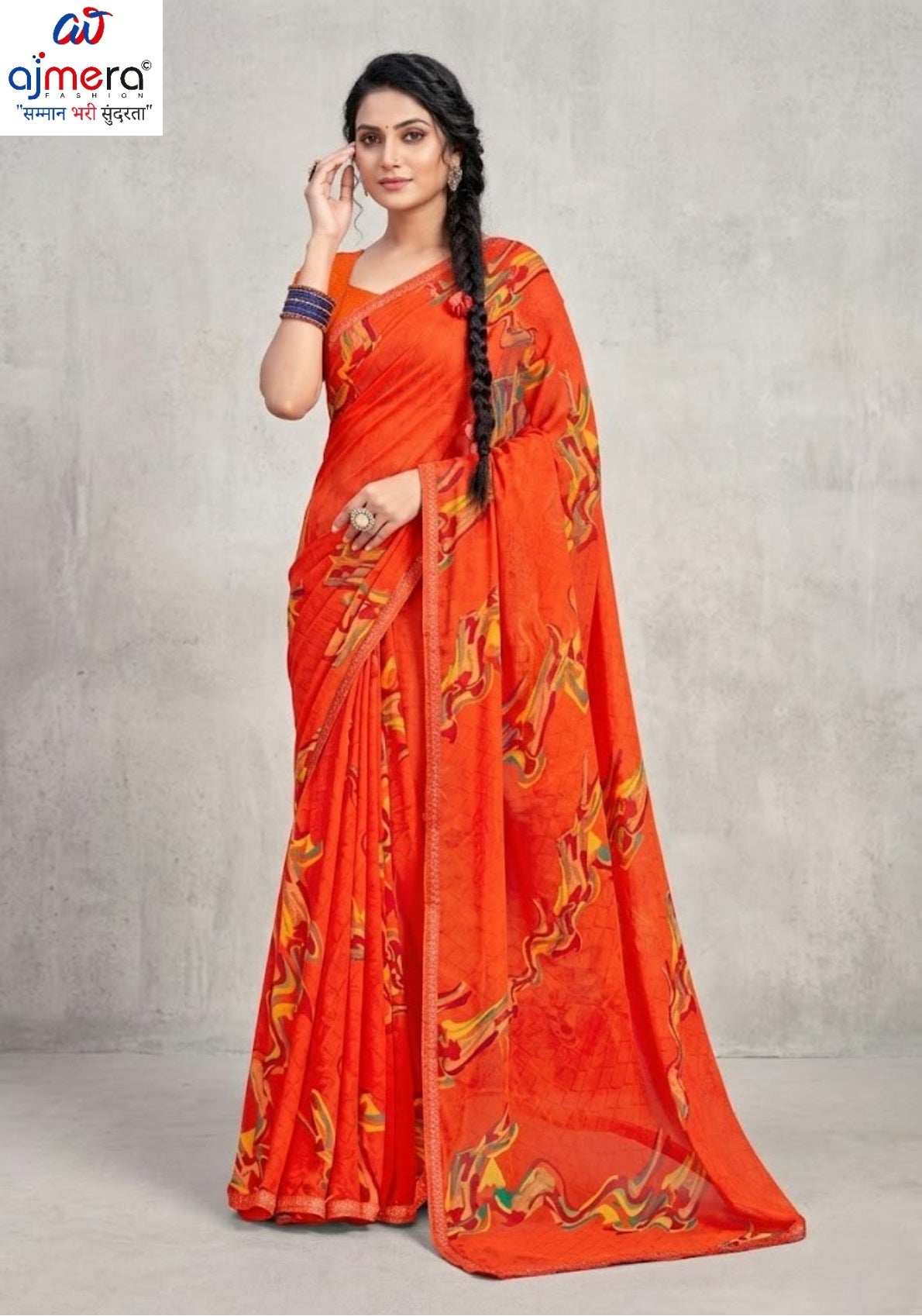 Stylish Printed Saree without Blouse for Traditional Celebrations  | CAS-KRANTI