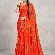 Stylish Printed Saree without Blouse for Traditional Celebrations  | CAS-KRANTI