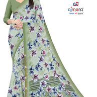 Contemporary Printed Saree with Blouse Piece for Premium Wear  | CAS-HAPPY DAY