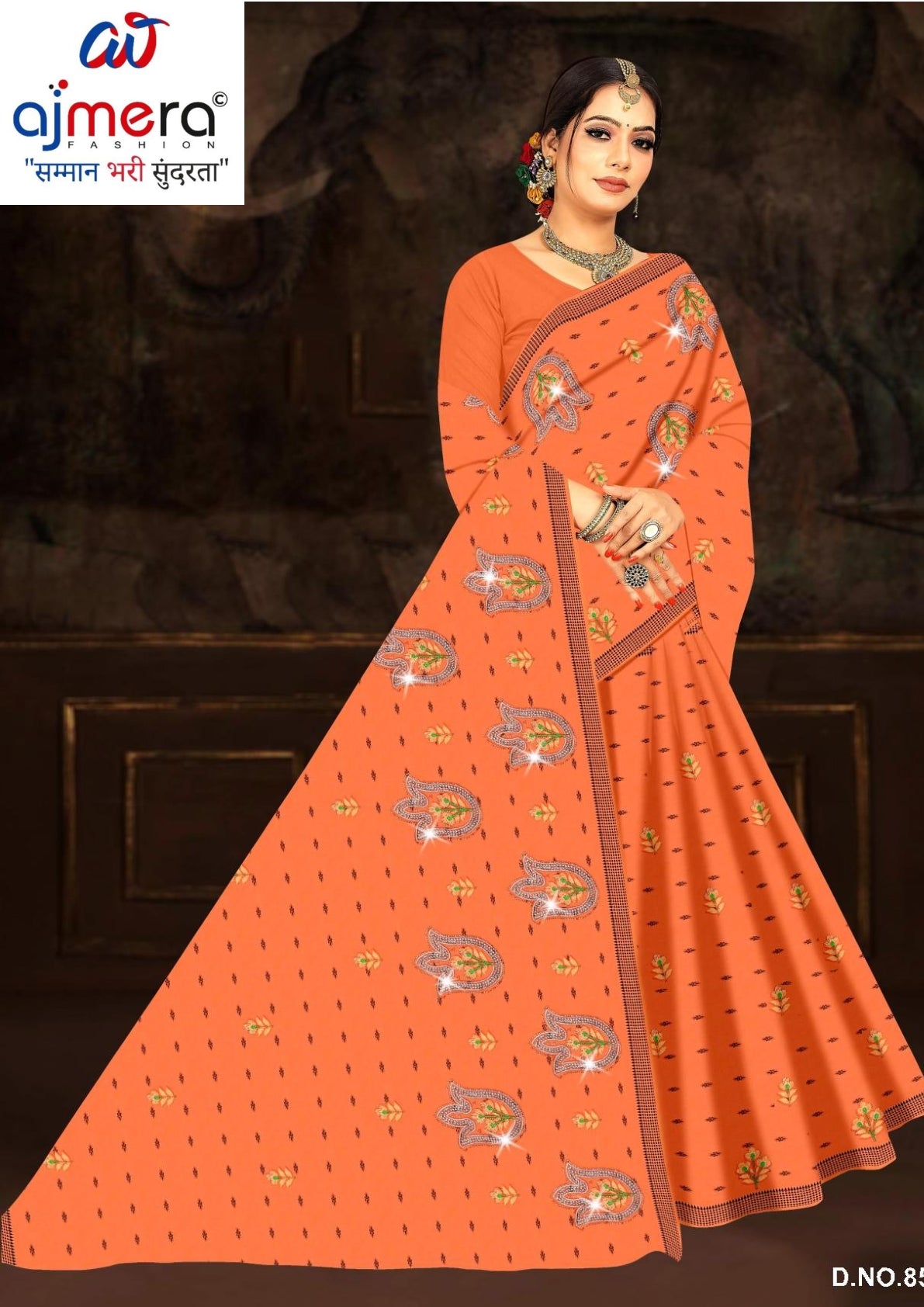 Printed Cotton Saree with Without Blouse for Premium Ethnic and Traditional Wear | PJA-BINDAAS