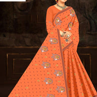 Printed Cotton Saree with Without Blouse for Premium Ethnic and Traditional Wear | PJA-BINDAAS