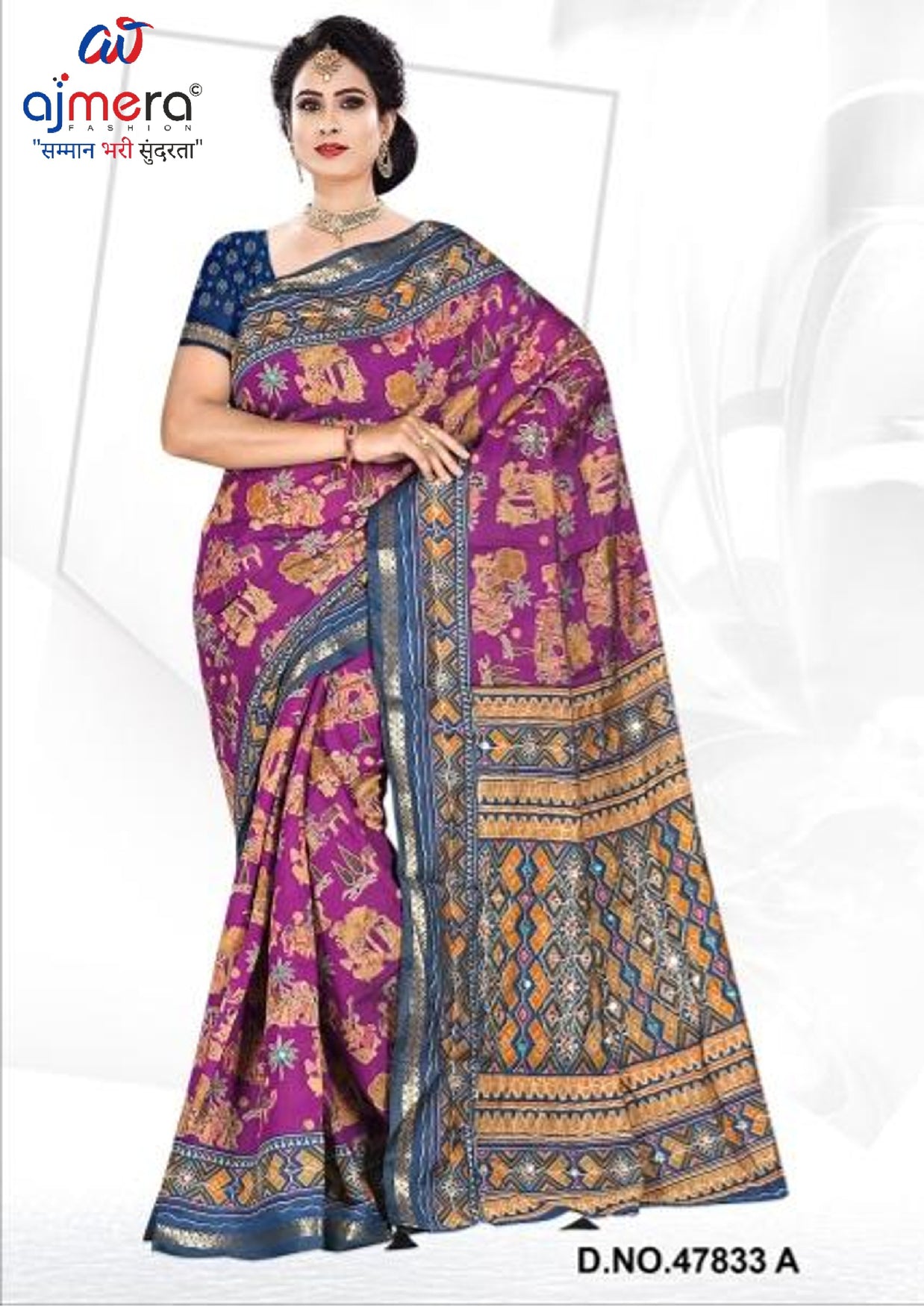 Designer Printed Saree with Blouse Piece for Special Occasions | VER-SHANTI-47833