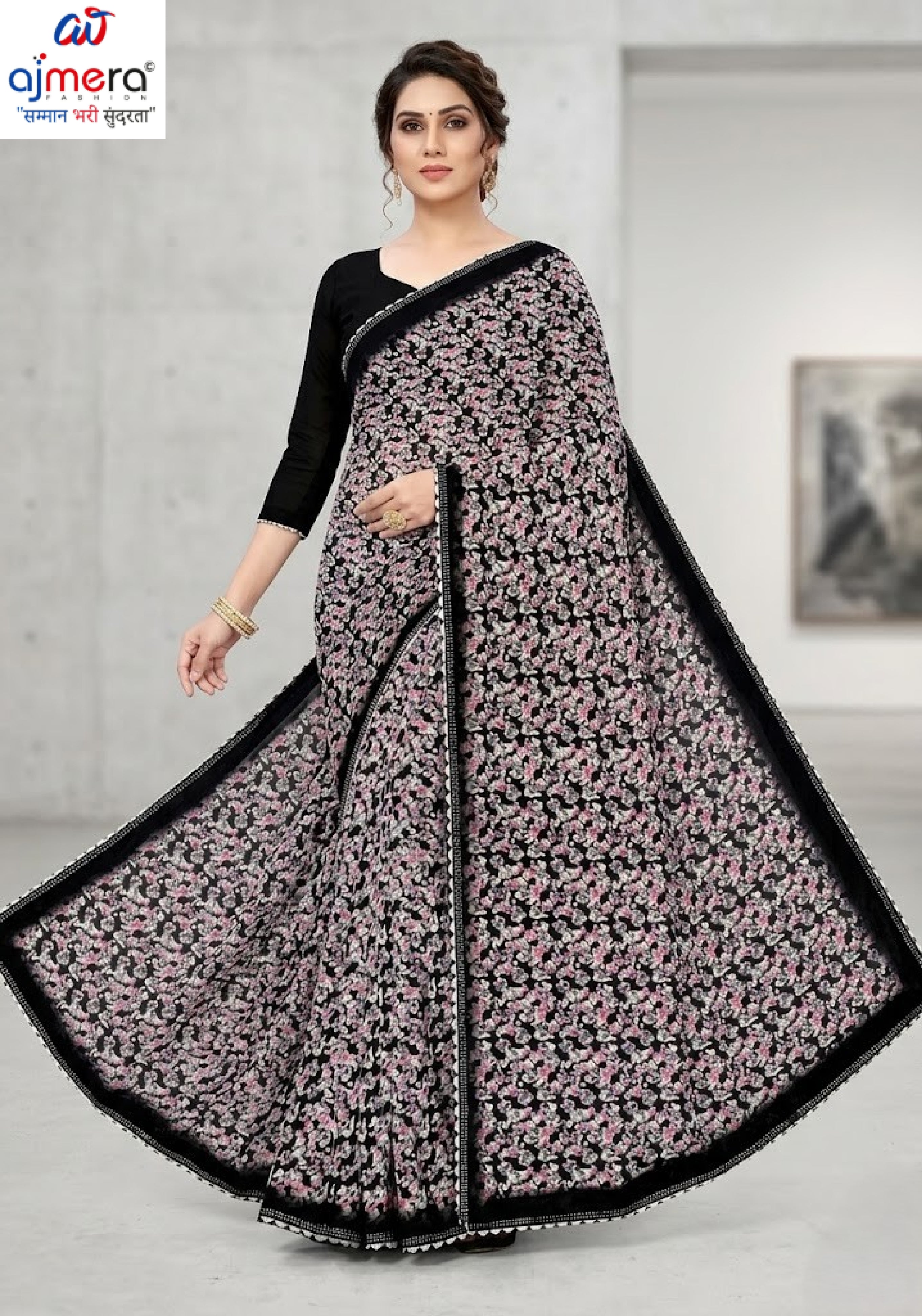 Weightless Print Loose Saree with Blouse for Premium Ethnic and Traditional Wear | CAS-DELHI SWEET