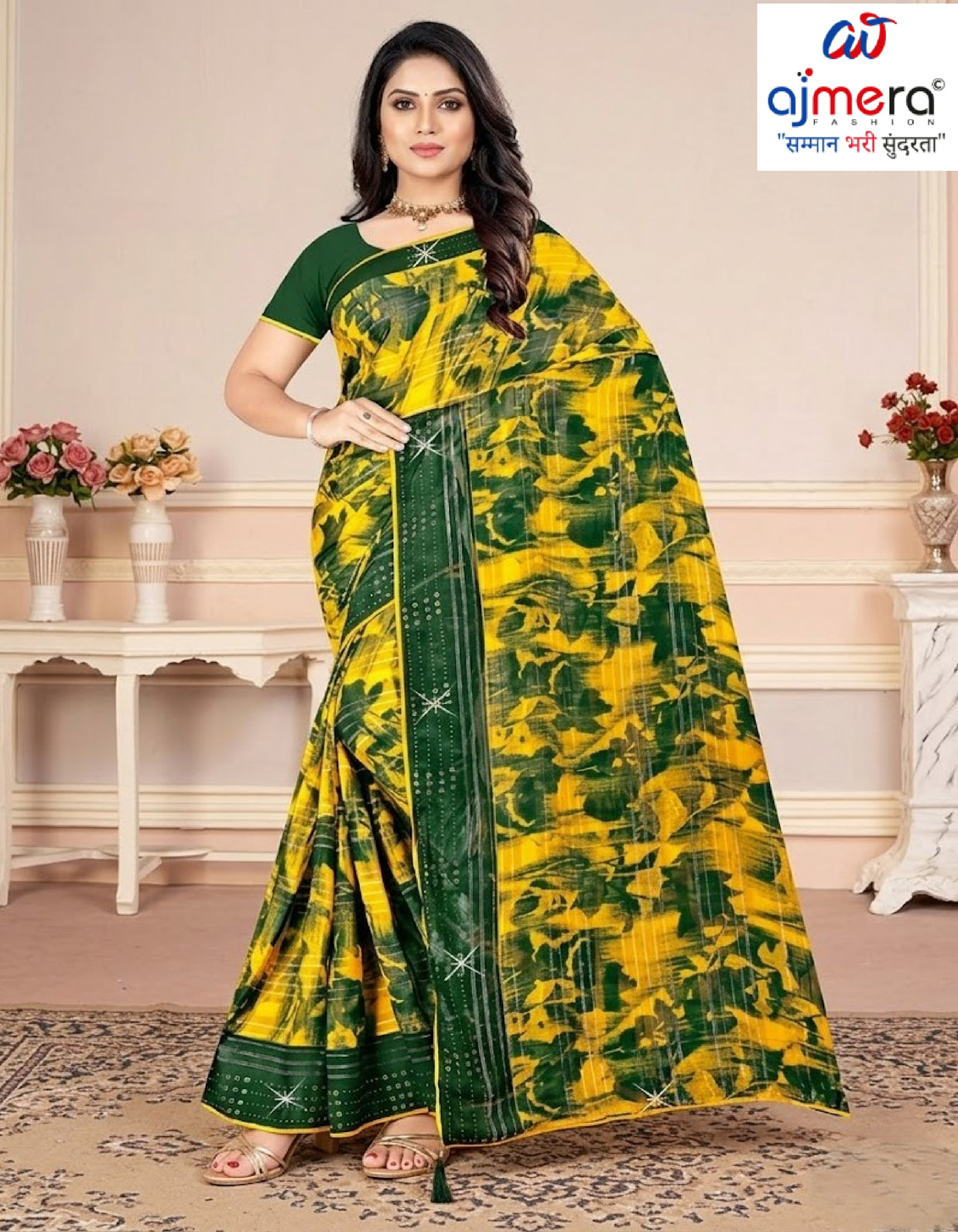 Graceful Printed Saree with Blouse Piece for Modern Ethnic Fashion  | CAS-BHAGYA SHREE