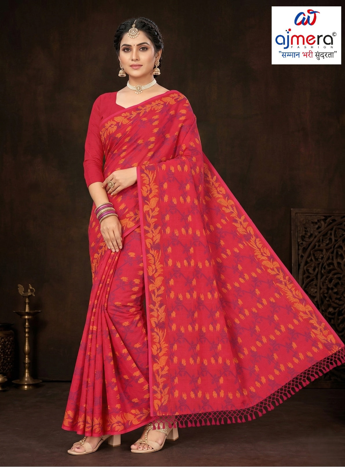 Handloom Cotton Saree with Without Blouse for Premium Ethnic and Traditional Wear | PJA-DIAMOND COTTON