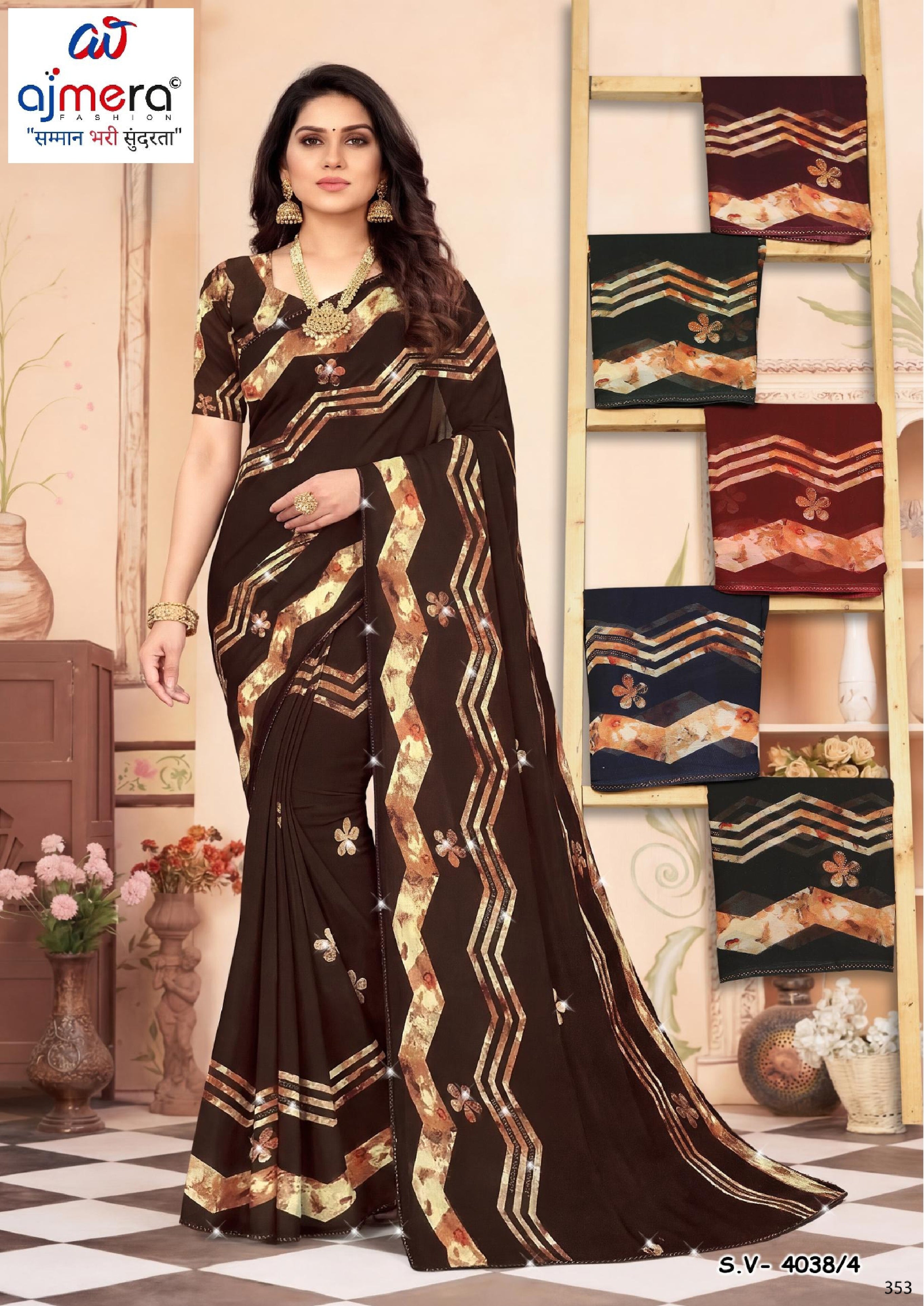 Fashionable Printed Saree with Blouse Piece for Festive Collection | SSR-KHUSH RAHO