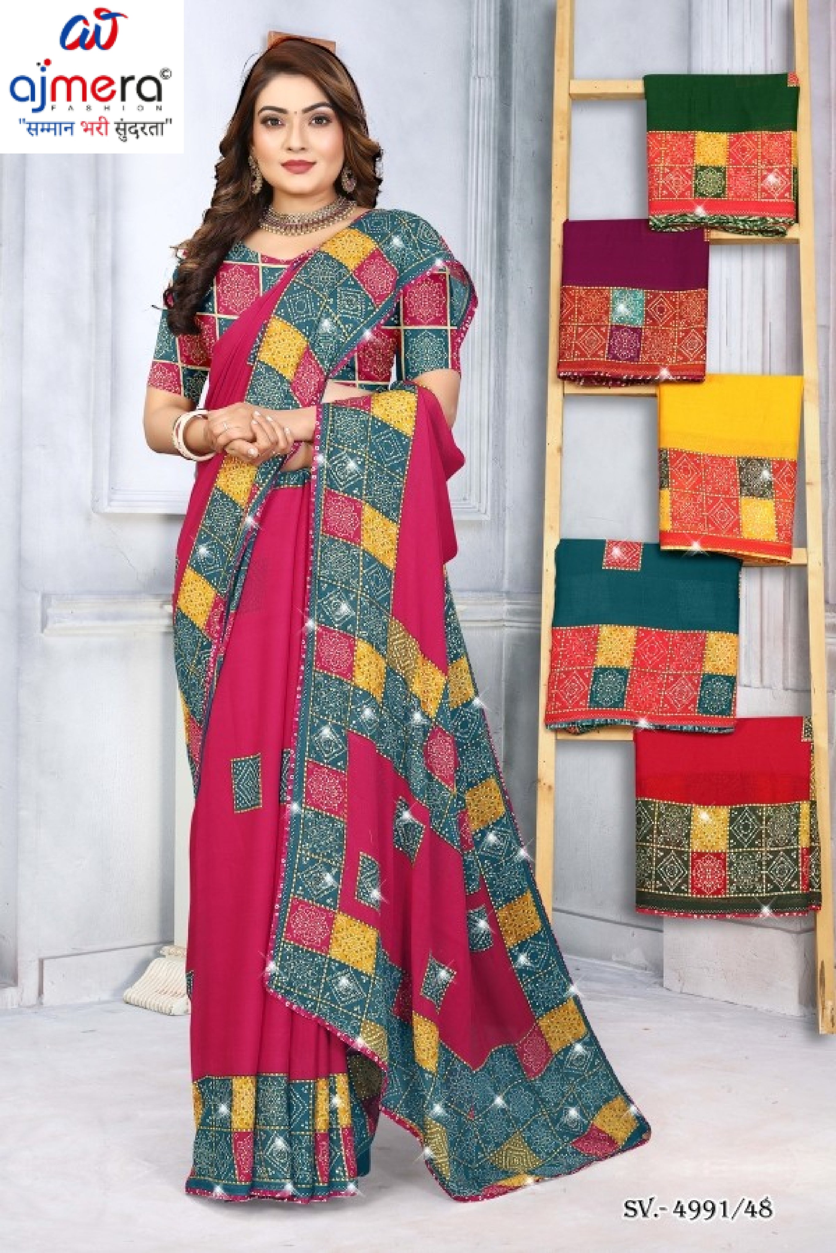 Stylish Printed Saree with Blouse Piece for Traditional Celebrations | SSR-BATRA