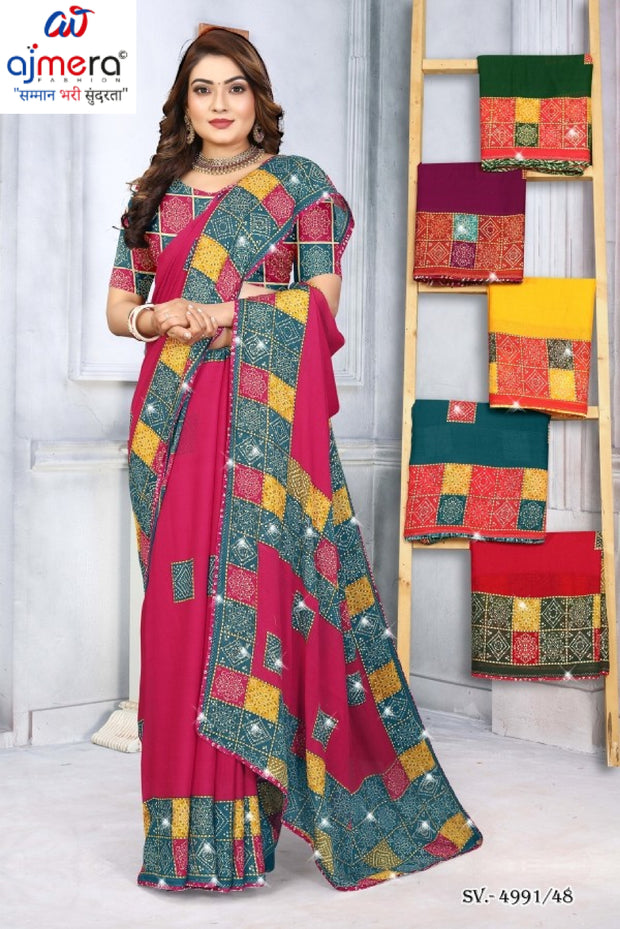 Stylish Printed Saree with Blouse Piece for Traditional Celebrations | SSR-BATRA