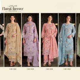 Premium Cambric Cotton Unstitched Suit Set | VAS-FLORAL FOREVER-2