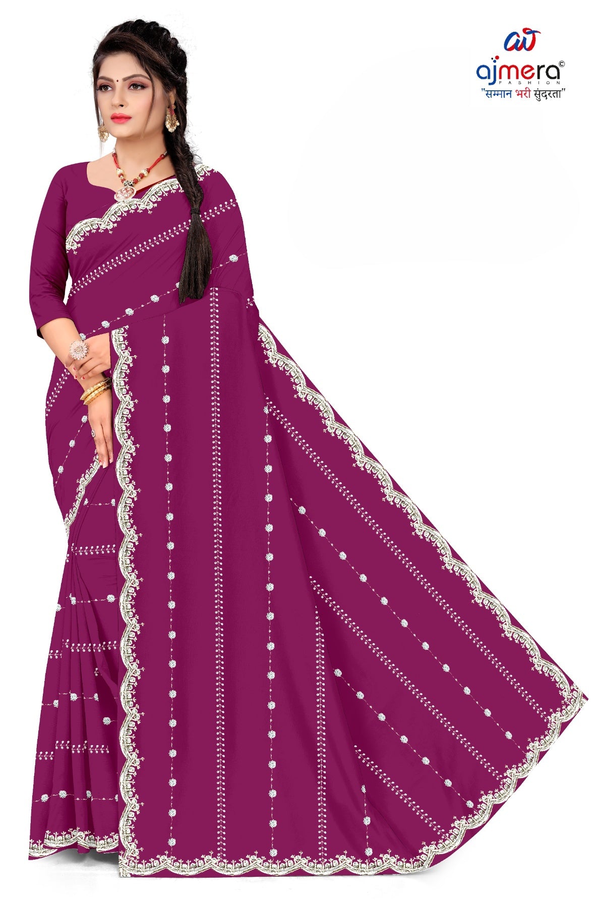 Dyed Matching Saree Manufacturer with Blouse Piece for Premium Ethnic and Traditional Wear | SRS-SHYAM SUNDARI