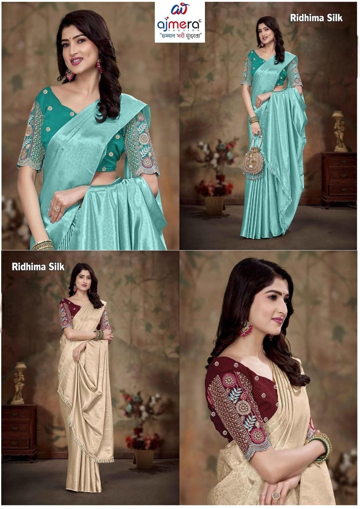 Jacquard Fancy Dyed Matching Saree with Blouse Piece for Premium Ethnic and Traditional Wear | RLL-RIDHIMA SILK-1