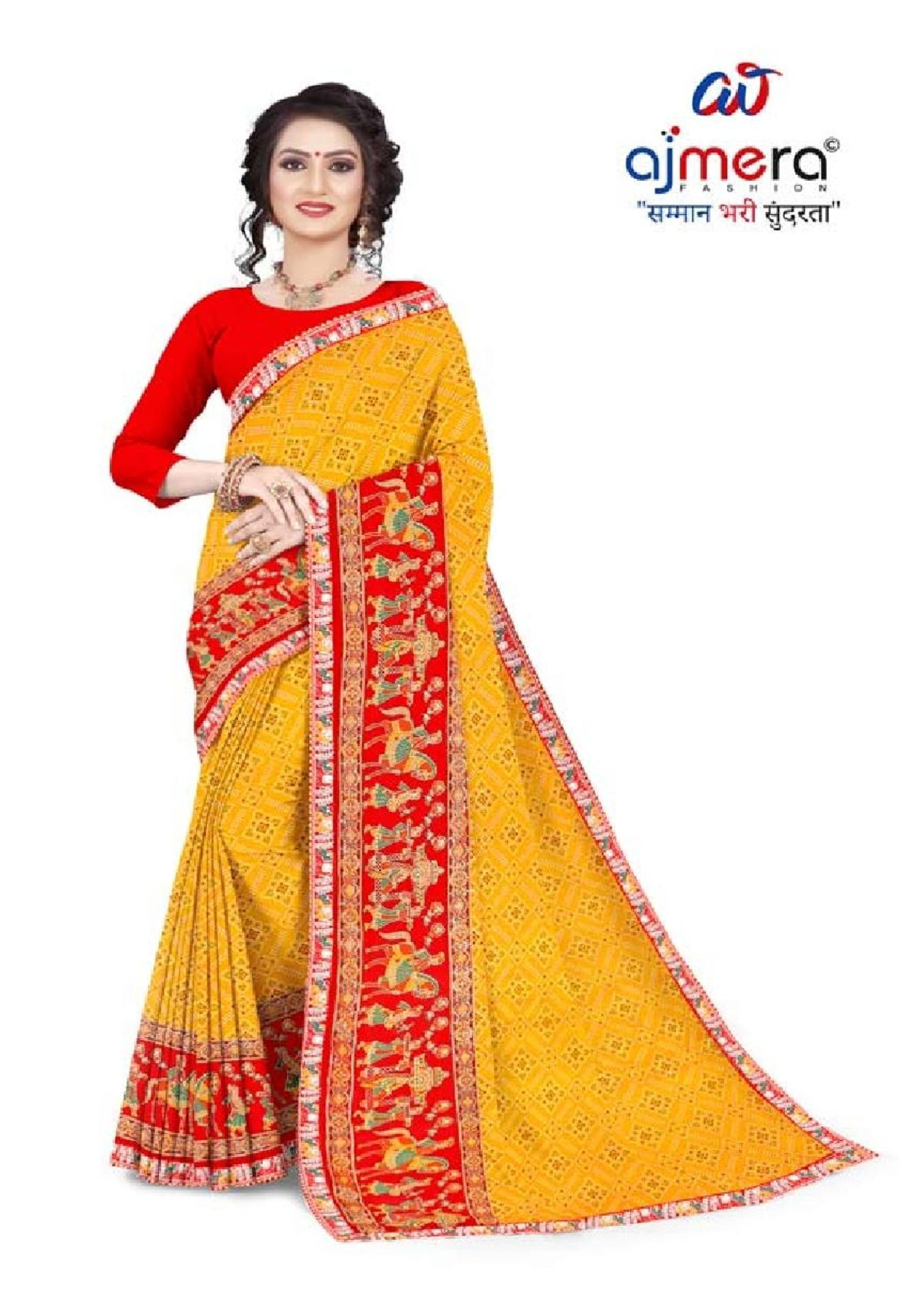 Georgette Print Loose Saree with Blouse for Premium Ethnic and Traditional Wear | TD-MITHASH