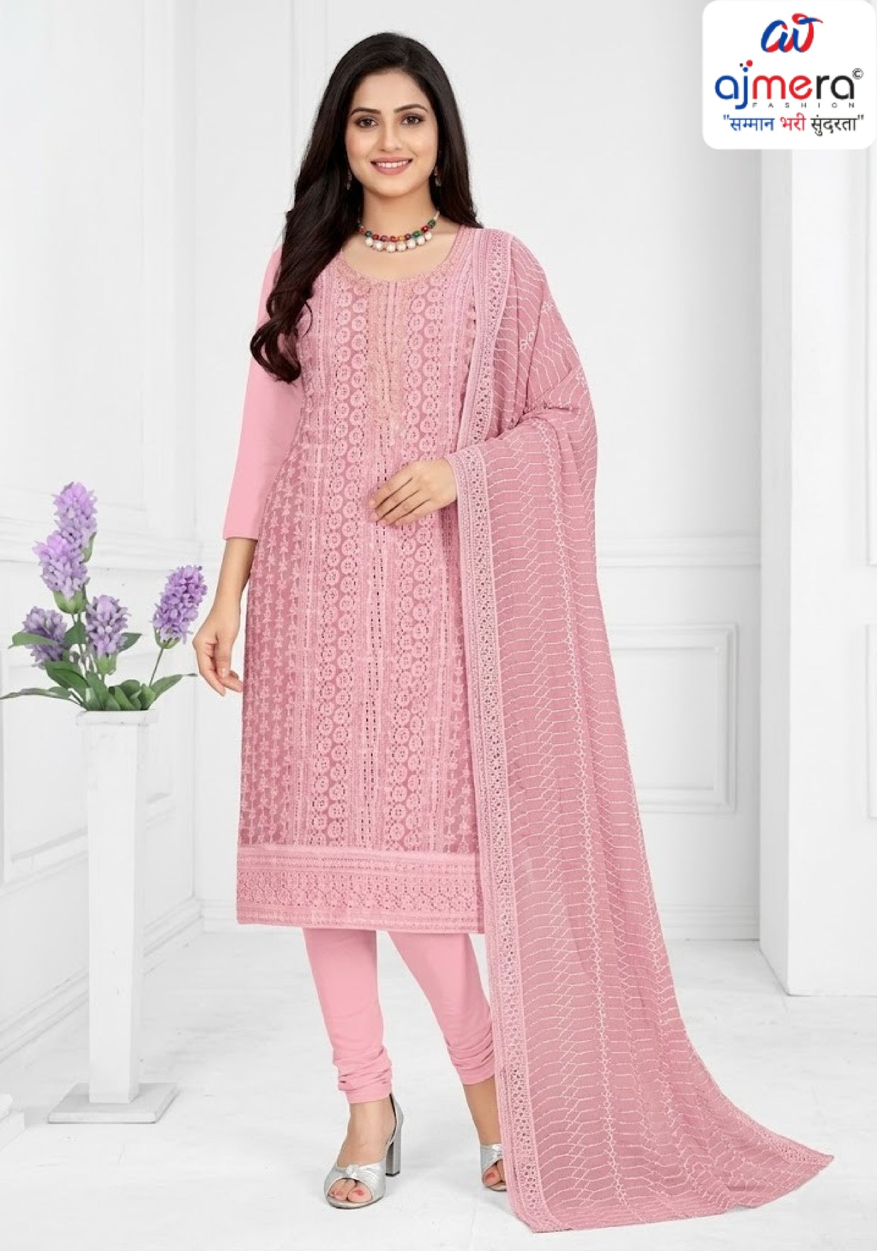 Premium Fox Georgette Unstitched Suit Set | KVF-SUMMER