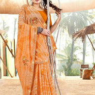 Fashionable Printed Saree with Blouse Piece for Festive Collection  | PRM-MASKA
