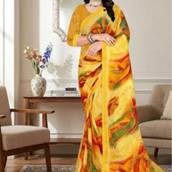 Chiffon Print Loose Saree with Blouse for Premium Ethnic and Traditional Wear | TTS-VISHWA