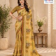 Chic Printed Saree with Blouse Piece for Sophisticated Ethnic Style  | TTS-EKNOOR