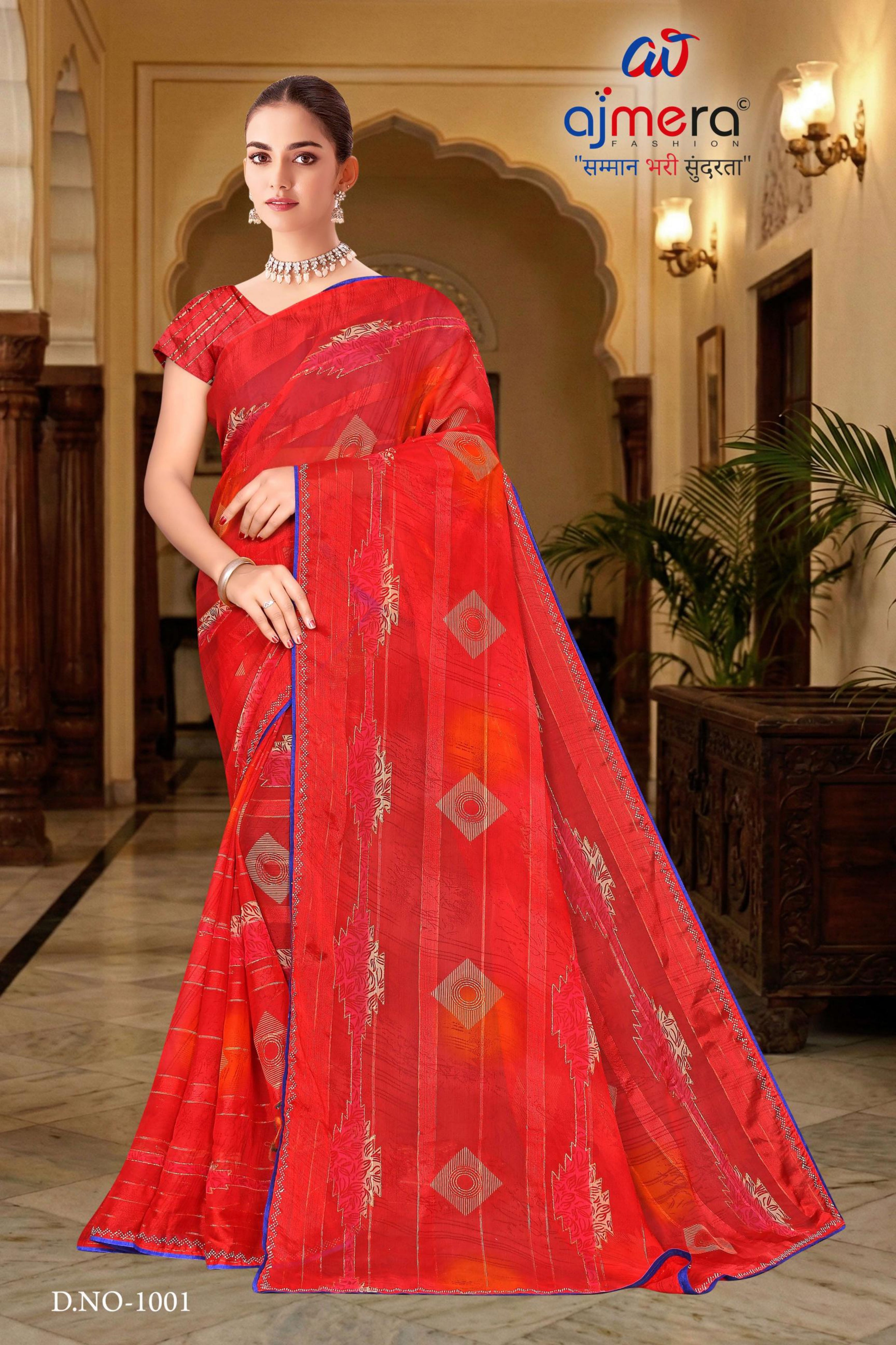 Chic Printed Saree with Blouse Piece for Sophisticated Ethnic Style | SNR-RACHNA