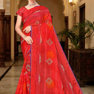 Chic Printed Saree with Blouse Piece for Sophisticated Ethnic Style | SNR-RACHNA