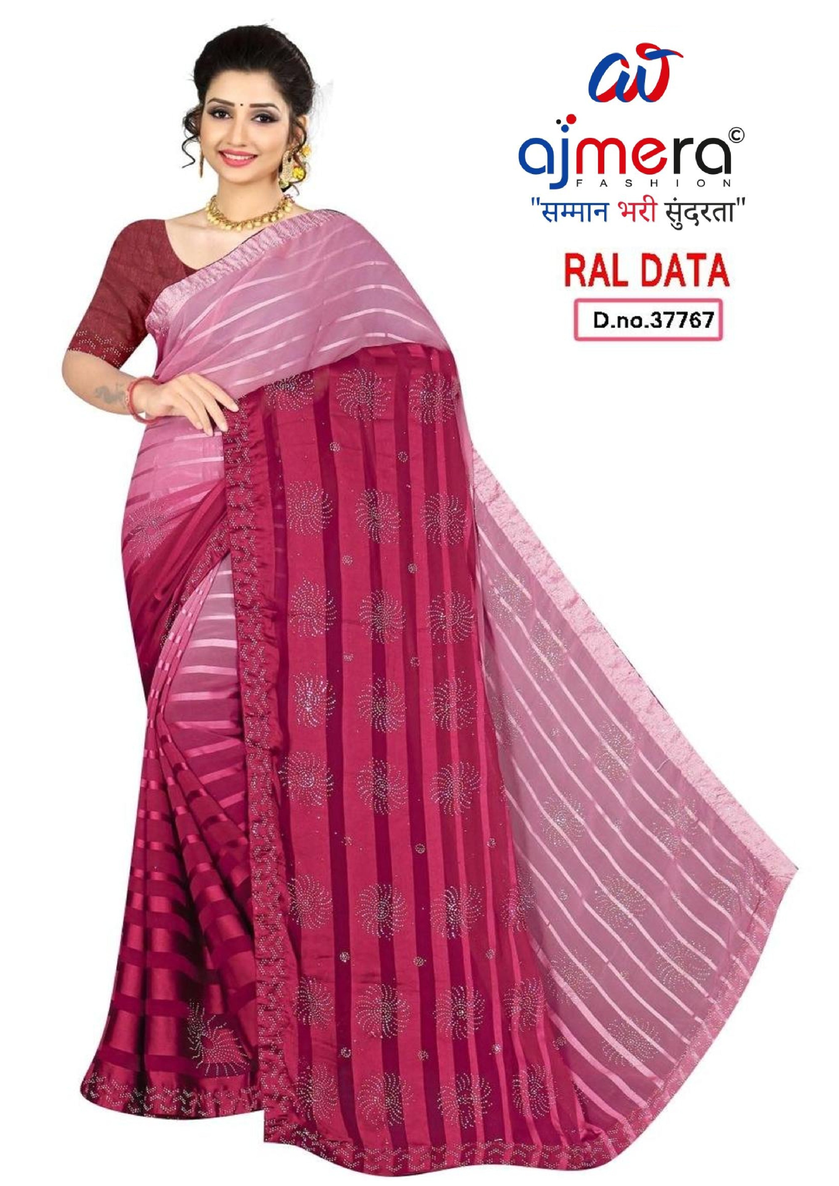 Dyed Matching Saree Bulk Supplier with Blouse Piece for Premium Ethnic and Traditional Wear | RAL-DATA