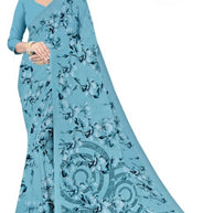 Fashionable Printed Saree with Blouse Piece for Festive Collection | CAS-PURE GEORGEATE