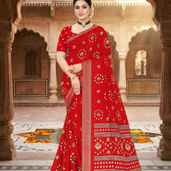 Trendy Printed Saree with Blouse Piece for Women’s Ethnic Wardrobe | GLC-KANCHI SILK
