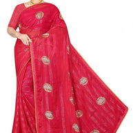 Printed Dyed Matching Saree with Blouse Piece for Premium Ethnic and Traditional Wear | VKM-ONE TIME