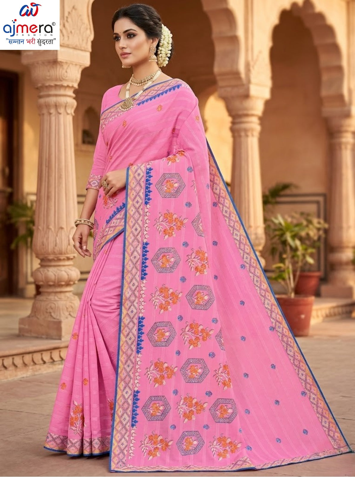 Fancy Cotton Saree with Without Blouse for Premium Ethnic and Traditional Wear | PJA-CHAM CHAM