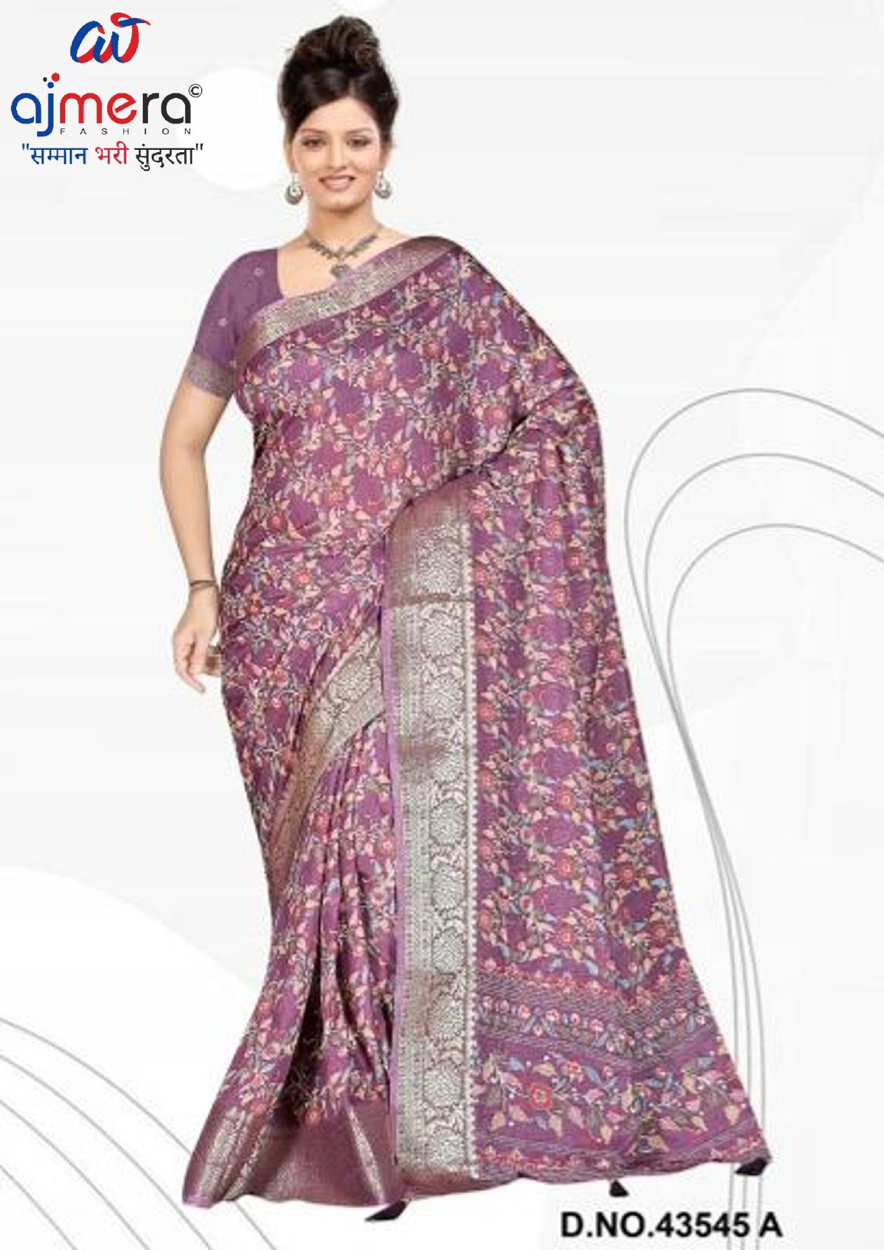 Fashionable Printed Saree with Blouse Piece for Festive Collection | VER-NEELAM-43545