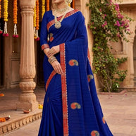 Fancy Lycra Matching Saree with Blouse Piece for Premium Ethnic and Traditional Wear | SRS-ONLY TIME