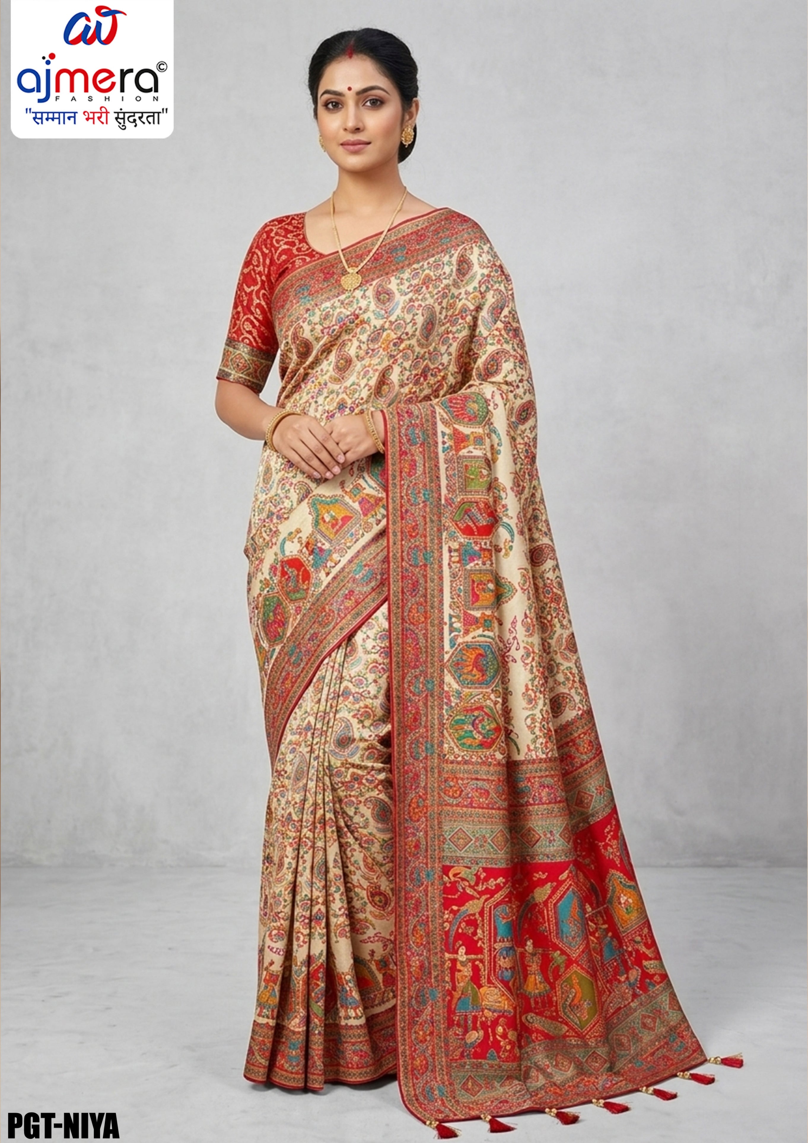 Graceful Border Jacquard Silk Saree With Blouse Piece | PGT-NIYA