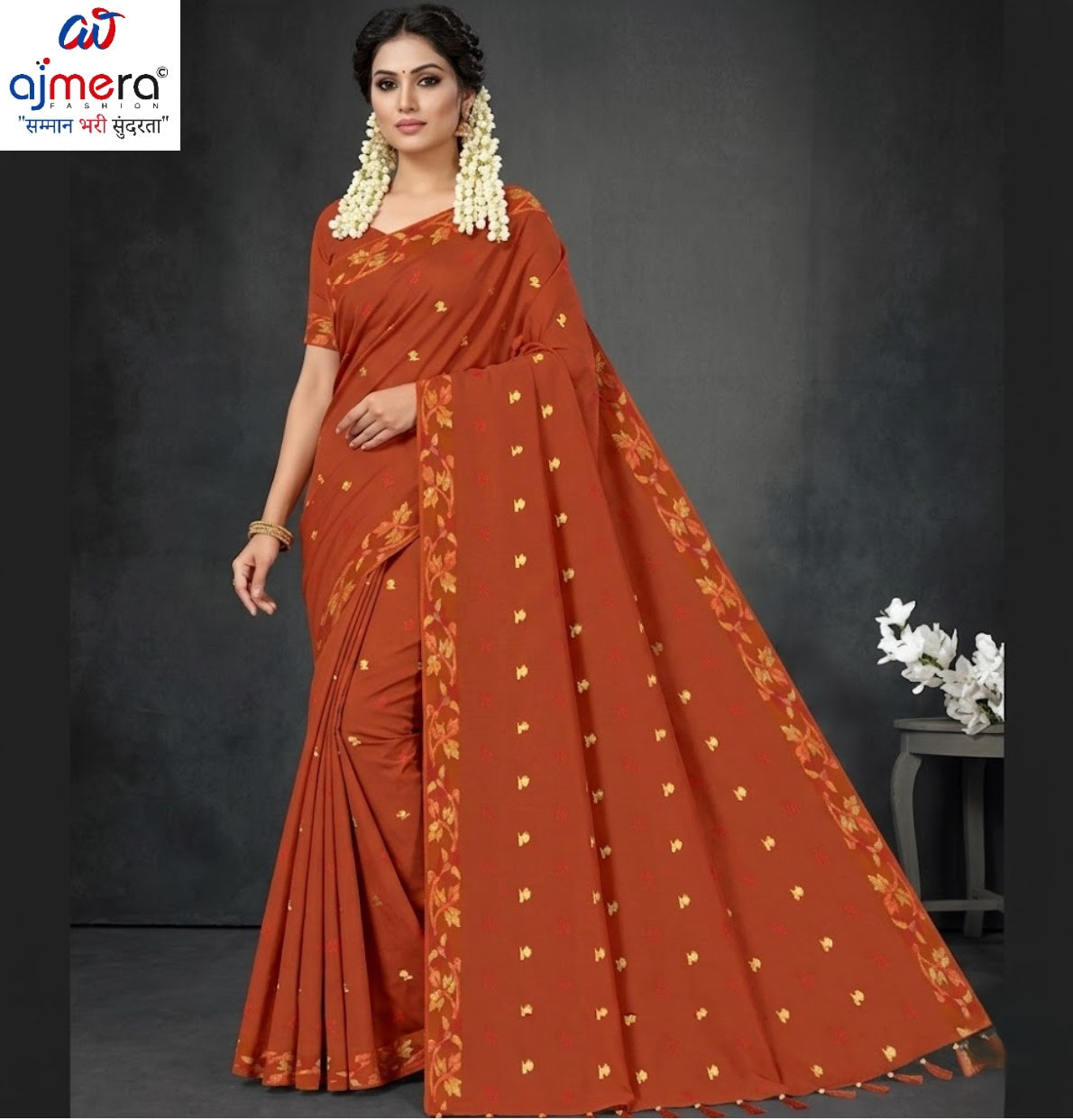Cotton Saree with Without Blouse for Premium Ethnic and Traditional Wear | PJA-MEHAR