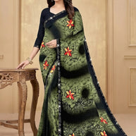 Premium Printed Saree with Matching Blouse Piece for Ethnic Elegance  | CAS-VARMALA