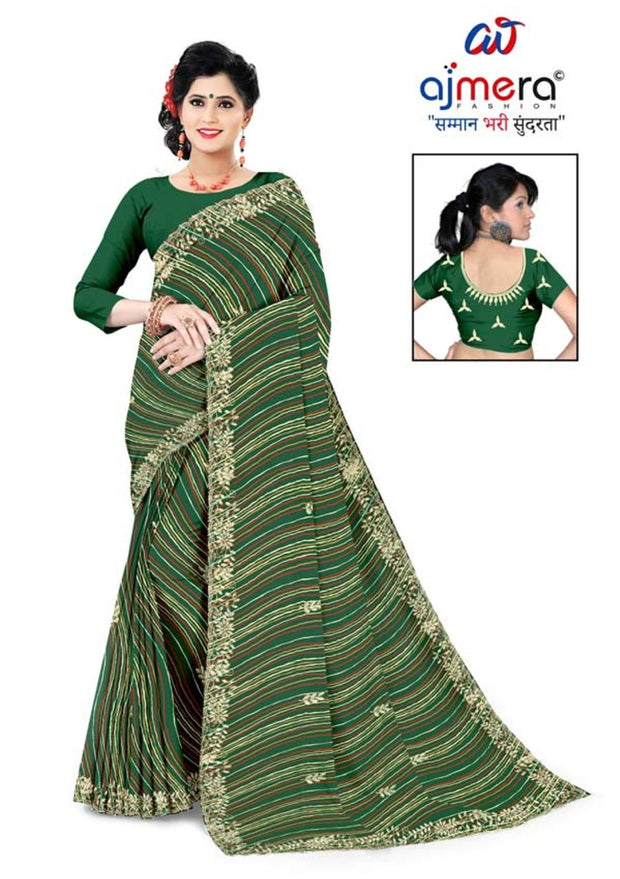 Premium Printed Saree with Matching Blouse Piece for Ethnic Elegance  | TD-TANVI