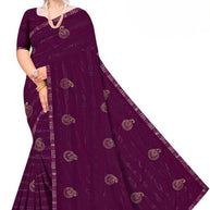 Rimzim Satin Dyed Matching Saree with Blouse Piece for Premium Ethnic and Traditional Wear | VKM-HIGH COURT
