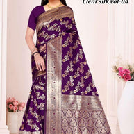 Rich Jacquard Silk Saree with Blouse Piece for Sophisticated Ethnic Style | TUL-CLEAR SILK VOL-04