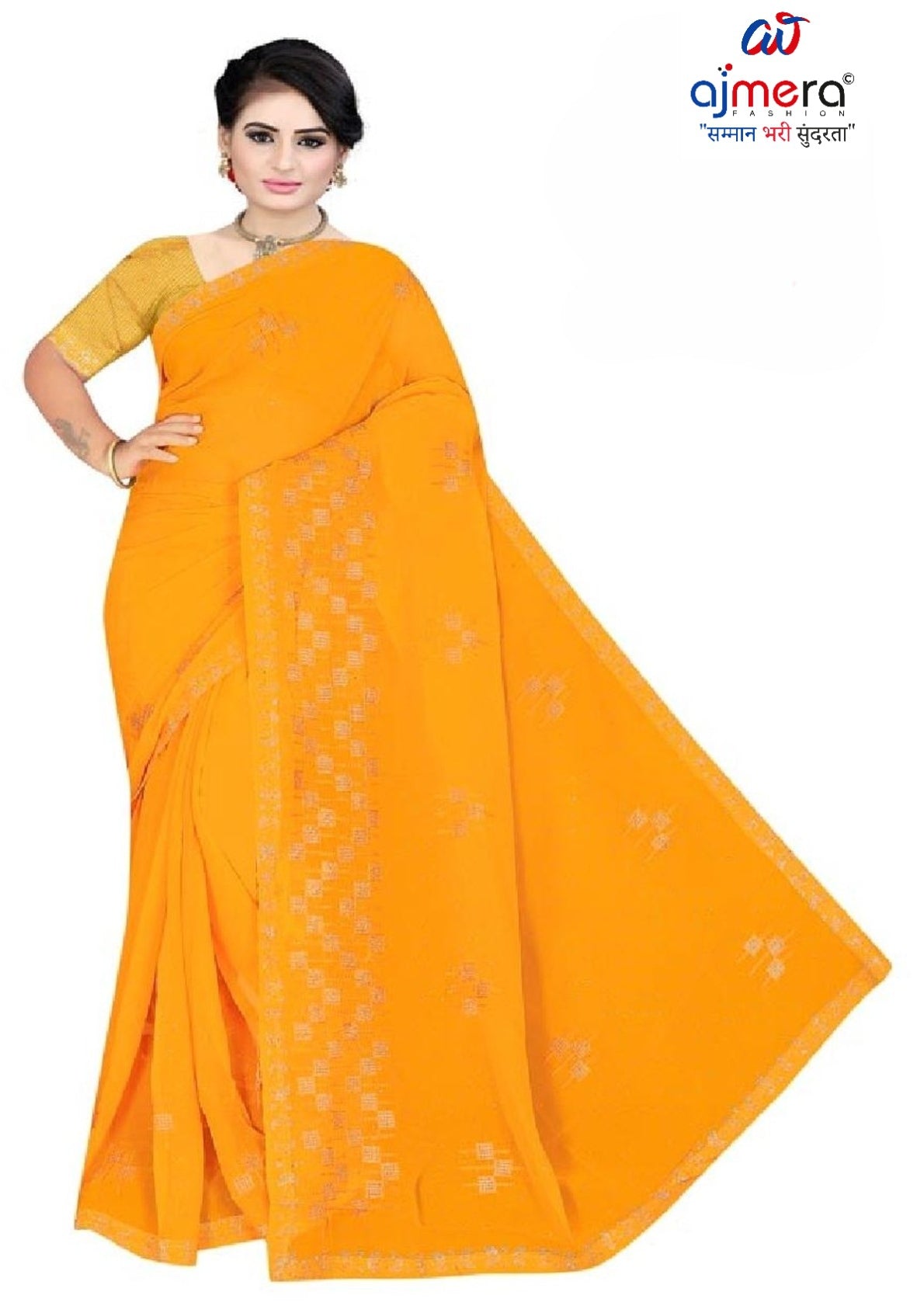 Dyed Matching Saree Supplier with Blouse Piece for Premium Ethnic and Traditional Wear | VKM-COMPANY