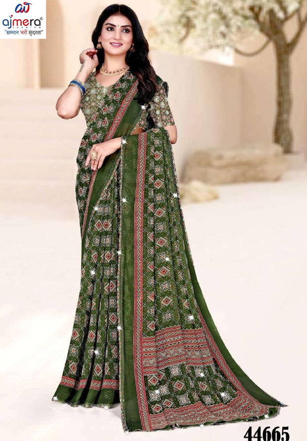 Designer Printed Saree with Blouse Piece for Special Occasions | VDT-DISCO-5