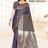 Classic Jacquard Silk Saree with Blouse Piece for Elegant Traditional Look | TUL-MALBARI SILK VOL-63